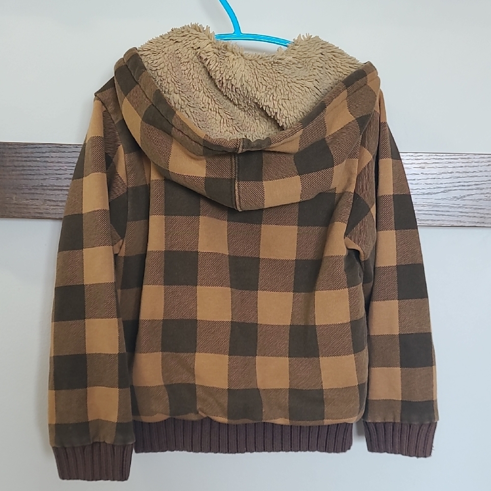H&M Brown and Tan Plaid Hoodie Sweatshirt  (🛍 Bundle ANY 6/$36) - Picture 3 of 3